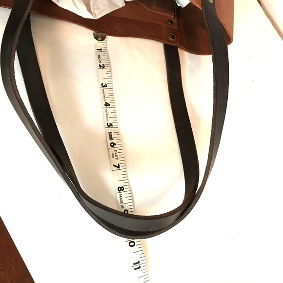 Portland Leather Goods Classic Honey Brown Leather Medium Tote Bag - Picture 9 of 12